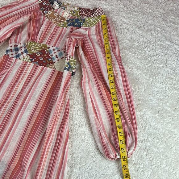 Vintage 70s this is Yours peppermint stripe patchwork boho tiered maxi dress, 9 - Picture 5 of 11